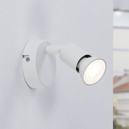 Paulmann Carolina wall spotlight, white, 1-bulb