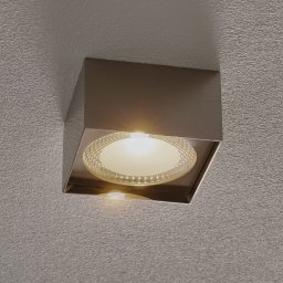 Helestra Kari LED ceiling light, angular, nickel