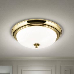ORION Empire ceiling light, Ø 35.5 cm, gold, frosted opal glass