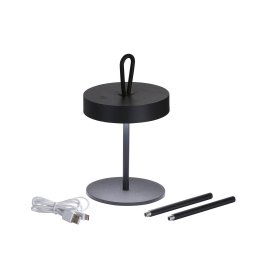 FH Lighting Dord LED battery table lamp, touch dimmer, black