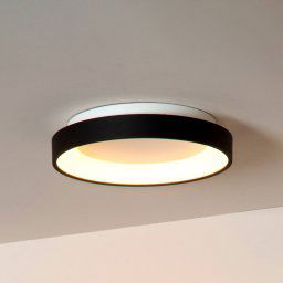 Lucide Vidal LED ceiling light, black, Ø 28 cm, dimmable, acrylic