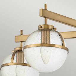 HINKLEY Hollis ceiling light, 5-bulb, brass/clear