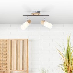 Brilliant Babsan downlight, length 27.5 cm, light wood, 2-bulb.