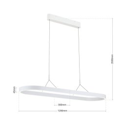 ORION Carrara LED pendant light, white, height-adjustable, CCT