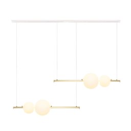 Zambelis LED pendant light 22235 Length 105cm gold/white/opal