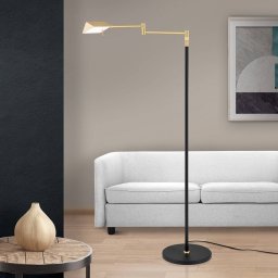 ORION Boston LED floor lamp, touch dimmer black/brass