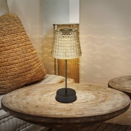 Globo 36634-2S solar table lamp set of 2 black/smoke