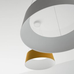 Stilnovo Oxygen LED pendant light, yellow, Ø 56 cm