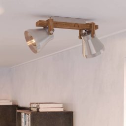 EGLO Cawton downlight, length 58.5 cm, steel/brown, 2-bulb.