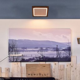 HerzBlut Otto O ceiling lamp square walnut