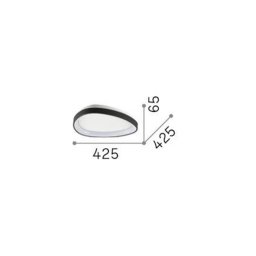 Ideallux Ideal Lux Gemini LED ceiling light, black, 42.5 cm, on/off