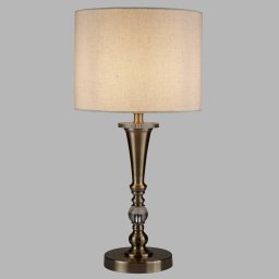 Searchlight Oscar table lamp with a lampshade in a linen look