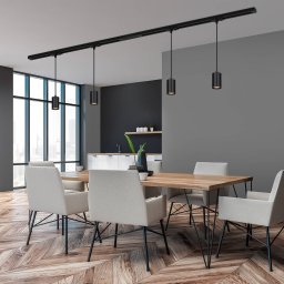 Briloner RAIL 230 V track lighting system, black, 4 pendants, length 1.5 m