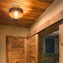 SLV Pantilo Rope 27 ceiling lamp, brown/amber/gold, glass Ø 27cm