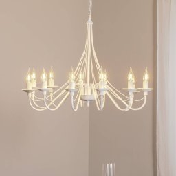 ALDEX Chandelier pink, white, 12-bulb, metal