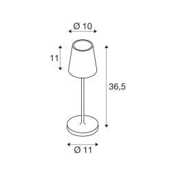 SLV LED rechargeable lamp Vinolina Two, black, aluminium, Ø 11 cm, IP65