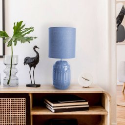 Näve Erida table lamp, ceramic and textile, light blue