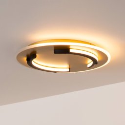Lucide LED ceiling light Andreas, round, Ø 40 cm, gold matt