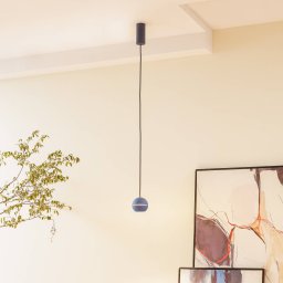 Lucande LED pendant light Plarion, blue, aluminium, Ø 9 cm