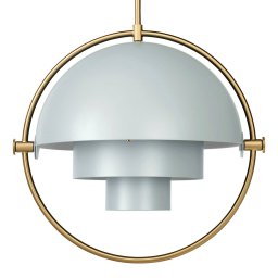 GUBI Multi-Lite pendant light, Ø 36 cm, brass/sea green