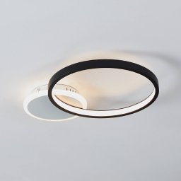 EGLO LED ceiling lamp Gafares, black aluminium 41 cm remote control CCT
