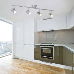 Searchlight Rollo LED ceiling spotlight, four-bulb, chrome