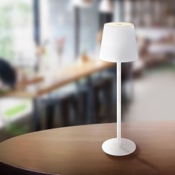 Globo LED rechargeable table lamp Vannie, white, height 36 cm, IP44