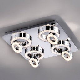 JUST LIGHT. GmbH Tim square LED ceiling lamp with 8 rings
