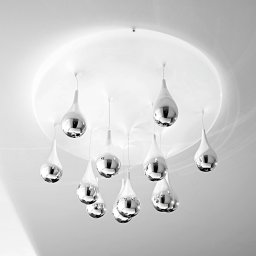 Sil-Lux Pioggia ceiling lamp, white, chrome, Ø 50 cm H 33 cm