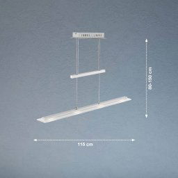 FISCHER & HONSEL LED pendant light Tenso, nickel, 115 cm, metal, CCT, dimmable