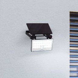 Brilliant LED solar outdoor wall spotlight Luton Sensor, black, W 19 cm