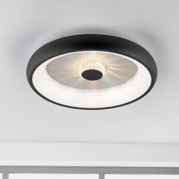 JUST LIGHT. GmbH Vertigo LED ceiling light, CCT, Ø 46.5 cm, black
