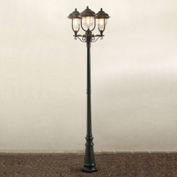 Konstsmide Parma lamp post 3-bulb in green