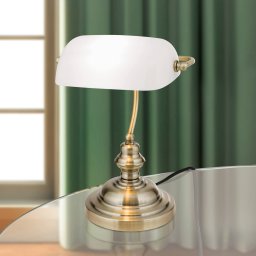 ORION Onella table lamp in opal banker's light style