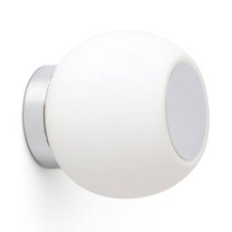 FARO BARCELONA Moy LED wall lamp in chrome, glass lampshade