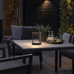 Konstsmide Crotone LED solar lantern, dimmable, USB