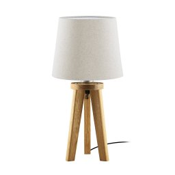 HerzBlut Elli table lamp, oiled knotty oak/cream