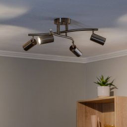 Lucea Ceiling spotlight Spotte, antique brass, 4-bulb
