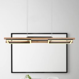Globo Illa LED pendant light, wood design