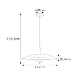 Lucide Vulcan LED pendant light, black/gold, Ø 47 cm, dimmable