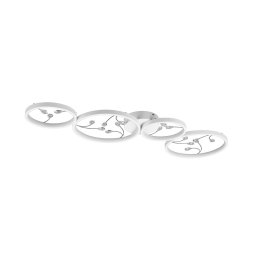 Trio Lighting LED ceiling lamp Groovy 4-bulb white 4,000K