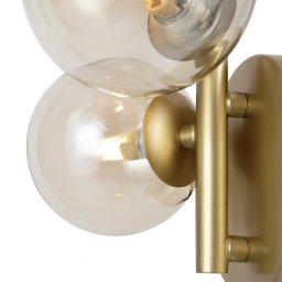 Maytoni wall lamp Dallas, gold/clear 3-bulb glass height 25.5 cm