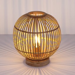 Globo Hildegard table lamp, made of bamboo, Ø 30 cm