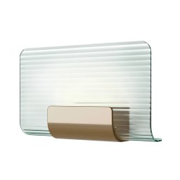 kdln LED wall light Nami, brass-coloured, width 30 cm, glass