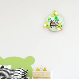 Elobra Owl ceiling light for a child’s room, green/yellow