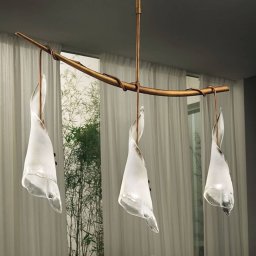 Sil-Lux Pendant light KINGSTON glass/white metal/copper