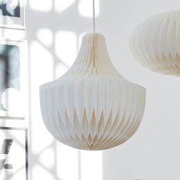 PR Home pendant light Vicky, white, paper, Ø 40 cm, 3 x E14