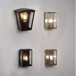 Searchlight Box outdoor wall light, brass