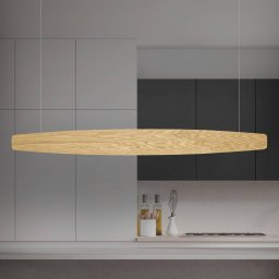 Quitani LED pendant light Persida, 118 cm, oak, 2,700 K