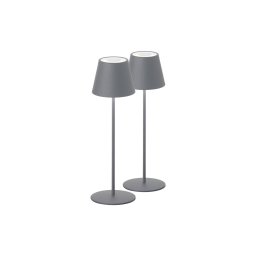 FH Lighting Cosenza LED battery table lamp 2-set grey 38 cm
